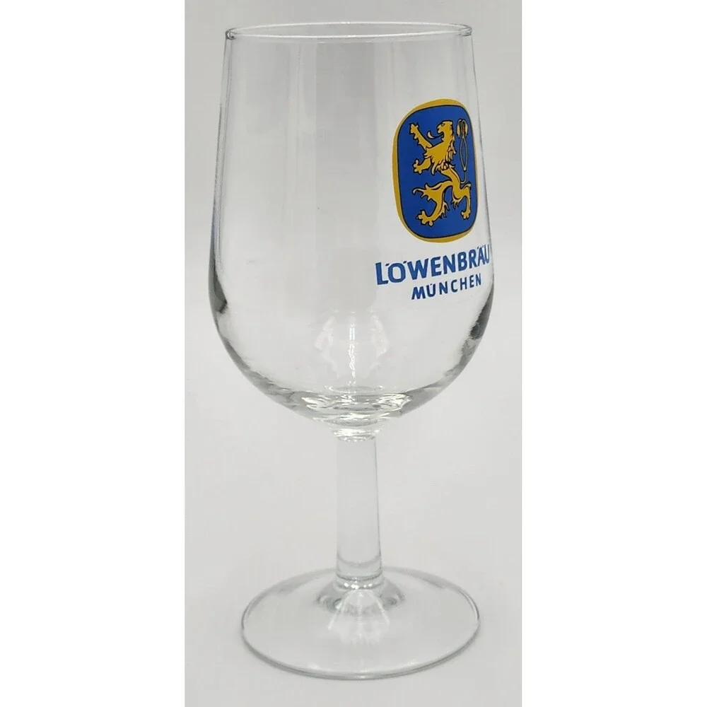Lowenbrau Munch Stemmed Beer Tulip Glass ~ VTG
